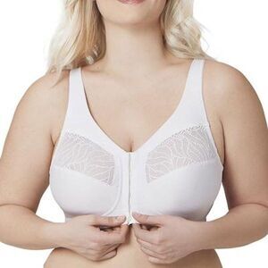 Glamorise Bra Womens 48DD White Front Close Wireless Minimizer Style 1210